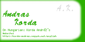 andras korda business card